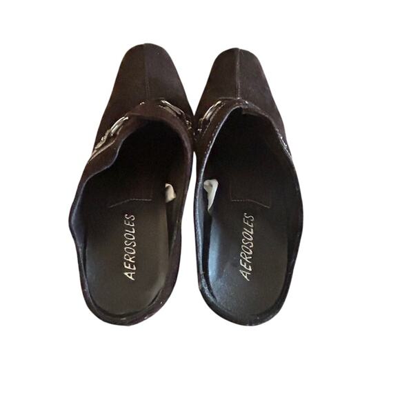 Aerosoles Brown Suede Slip-On Mules with Buckle Detail – Women’s Size 7B (EU 38) - Picture 4 of 8